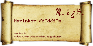 Marinkor Ádám névjegykártya